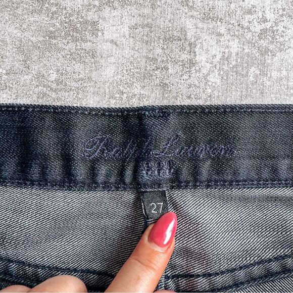 Ralph Lauren Straight Leg Mid Rise Dark Wash Jean Size 27 - Picture 6 of 7